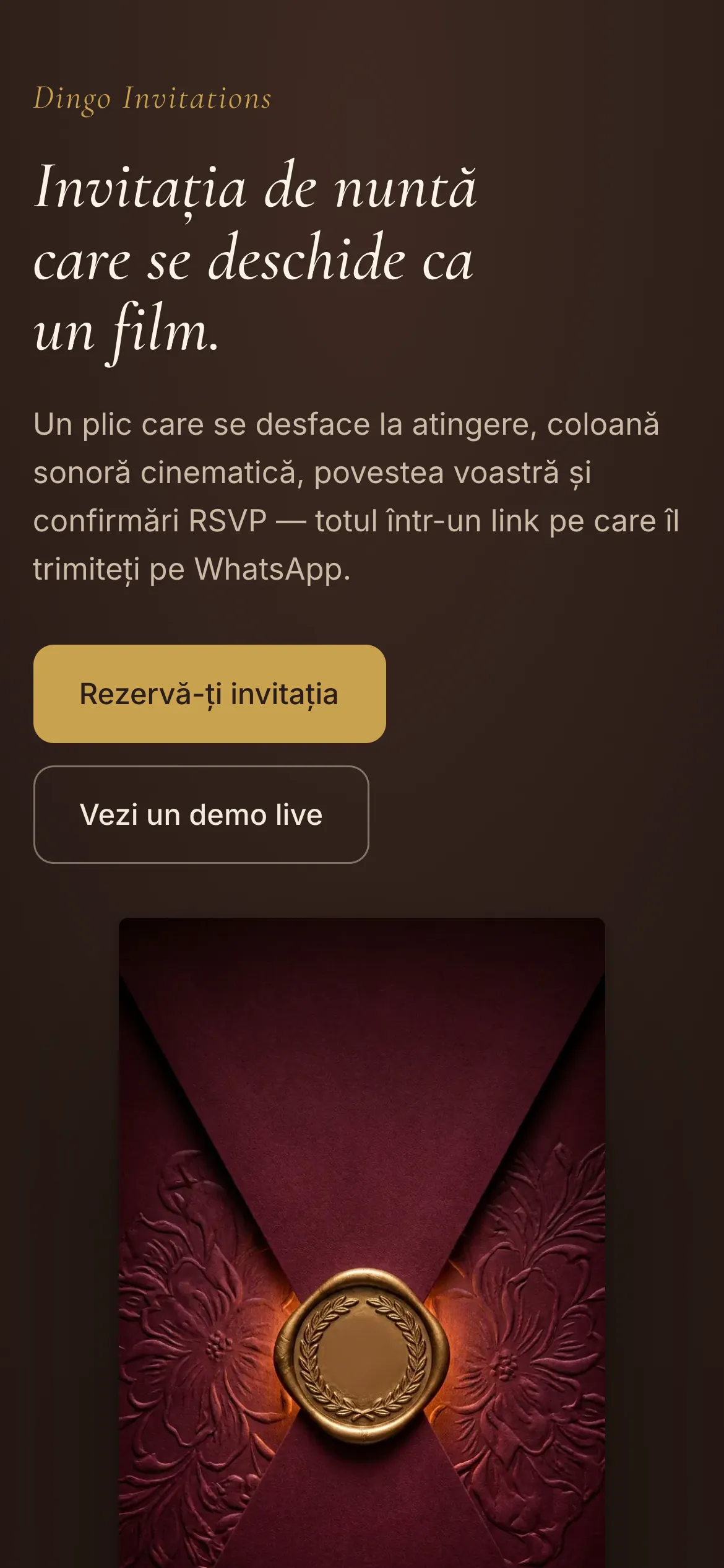 Dingo Invitations pe telefon